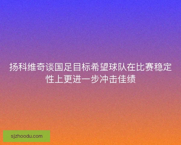 扬科维奇谈国足目标希望球队在比赛稳定性上更进一步冲击佳绩